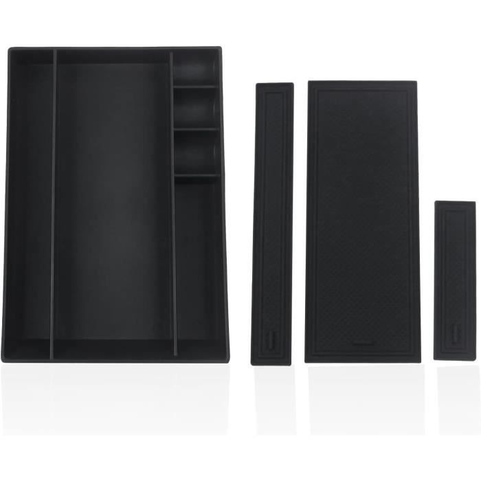 Boîte De Rangement Pour Accoudoir VW T-Roc 2017-2023 - Organisation Double Couche, Noir Mat