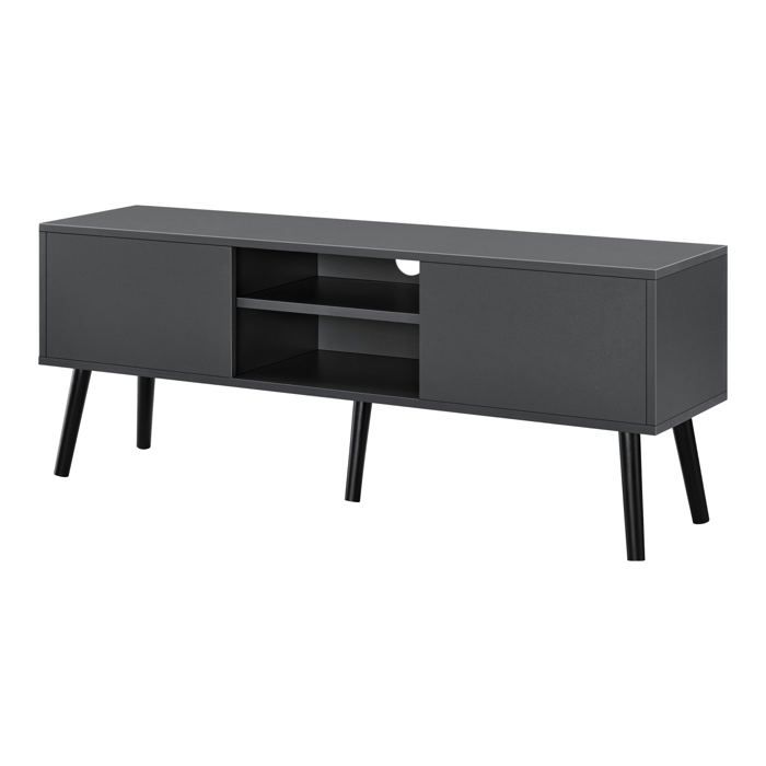 Meuble TV design support télé 120 cm gris foncé noir 03_0005864