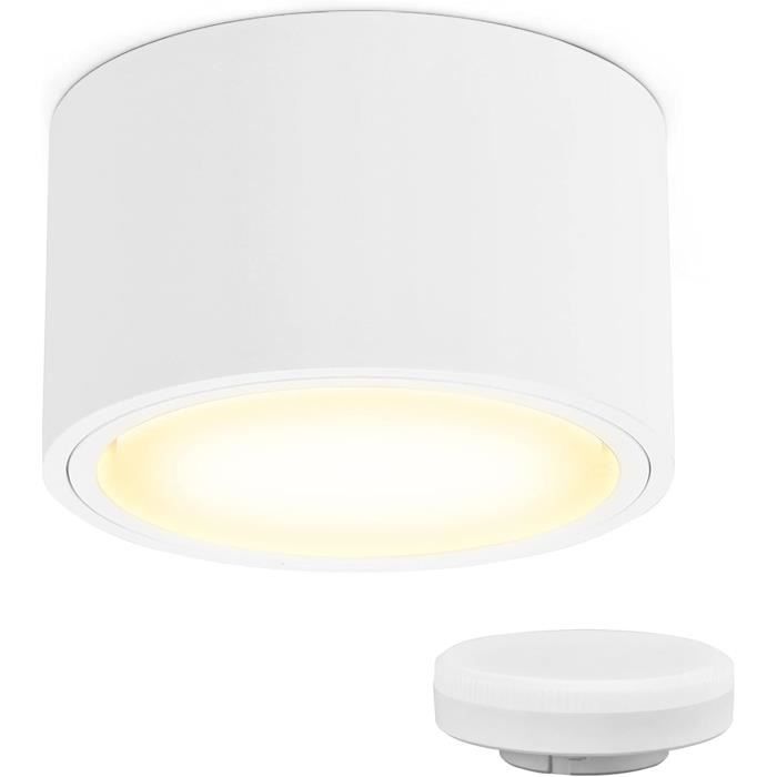Spot en saillie ZALDA OV White, Plafonnier rond blanc, Applique de