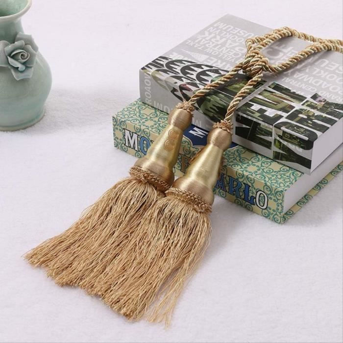 2 Pièces Attache Rideaux Noël Sapin – Embrasses Élégantes Avec Corde Ressort Doré – Décoration Festive Fenêtres