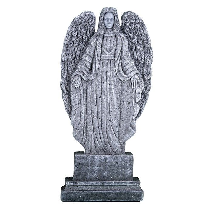 PIERRE TOMBALE ANGE GOTHIQUE POLYSTYRÈNE 91CM Gris Argent