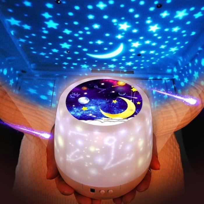 projecteur étoiles Veilleuse à LED pour enfantsétoiles bleues minuterie 30 minutes 5 berceuses mode changement de couleur