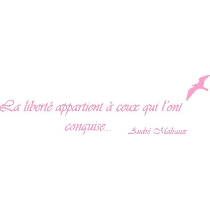 Stickers Citation Malrauxrose Bonbon 90 X 25 8 Cm Achat Vente Stickers Cdiscount
