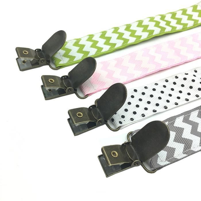 Attache-Tétines Avec Clip En Bois - Lot De 4, Cordon Tricoté, Sécurité Bébé
