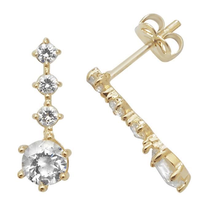 Boucles D'oreilles Femme En Or 9 Carats (375/1000) Avec Oxyde De Zirconium - 3x3mm