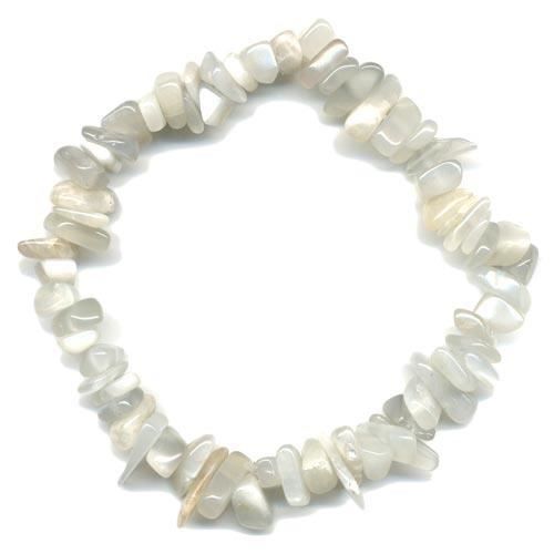Bracelet élastique Baroque En Pierre De Lune - Chips - Neuf Sans Emballage
