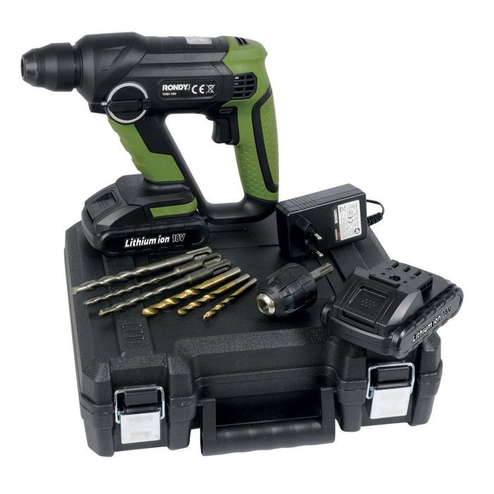 Rondy - Marteau Perforateur avec 2 batteries 18V Lithuim 1500mAh