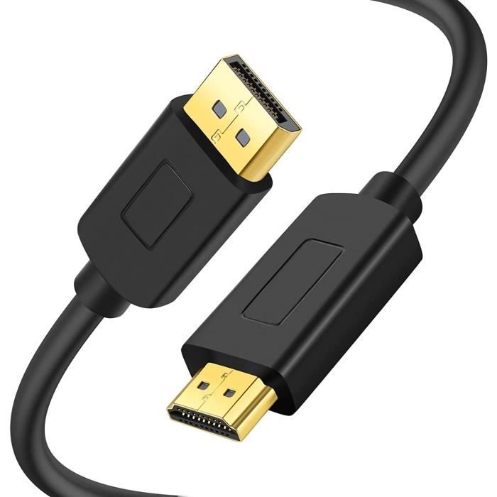 Câble DisplayPort vers HDMI 1M, Câble Adaptateur HDMI Mâle vers DP A98 -  Cdiscount Informatique
