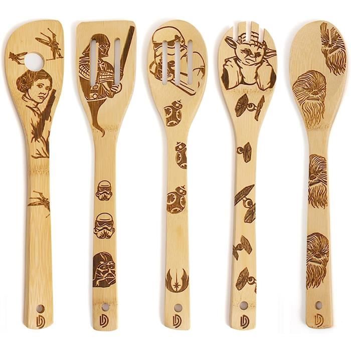 Lot De 5 Cuillères En Bois En Forme De Baleine Pour Enfants - 10,5 Cm, Ustensiles De Cuisine Ludiques