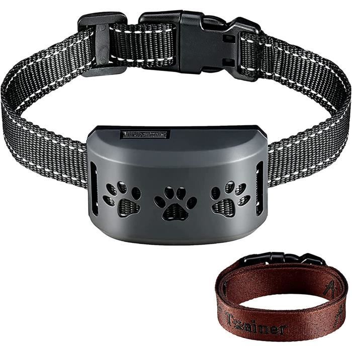 Collier Anti Aboiement Chien Automatique 2 Sangles Ajustables 3 Modes SonVibrationChoc avec