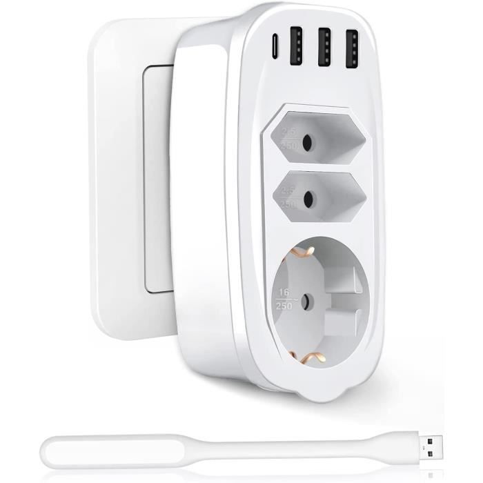 Multipresa Da Tavolo 4 X T13 / 2 X USB-A / 1 X USB-C Alluminio Bianco - Foto 8