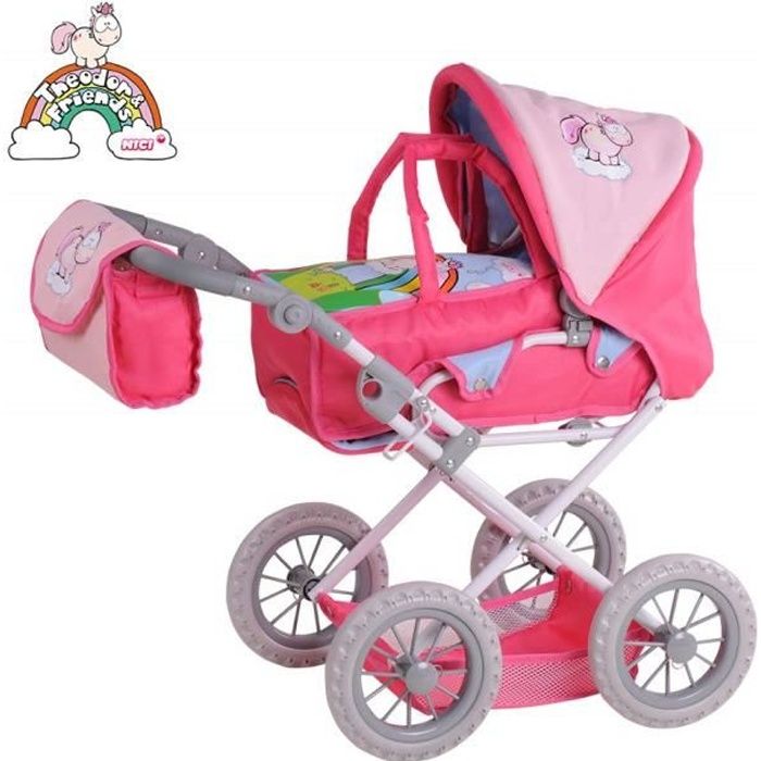 Poussette landau cosy pour poupée - Combi 3 en 1 poupon - 67x43x77cm -  Poignée 55 à 82 cm - Cdiscount Jeux - Jouets