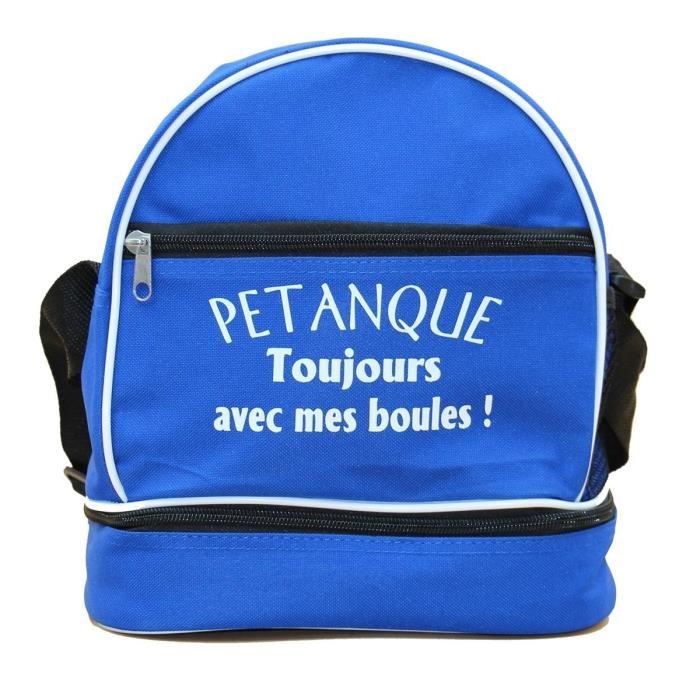 Sac bandoulière pour 3 boules de pétanques - Toujours avec mes boules - bleu