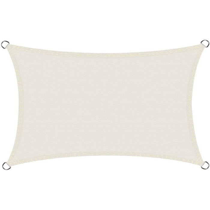 Voile D’ombrage Rectangulaire 3x4 M, En Polyester, Protection Contre Le