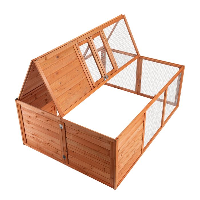 Wiltec Clapier pliable – 153 x 110 x 55 cm – Bois sapin – avec Enclos Toit rabattable et Grillage – Cage pour rongeurs hamsters sou Wiltec Clapier pliable – 153 x 110 x 55 cm – Bois sapin – avec Enclos Toit rabattable et Grillage – Cage pour rongeurs hamsters sou