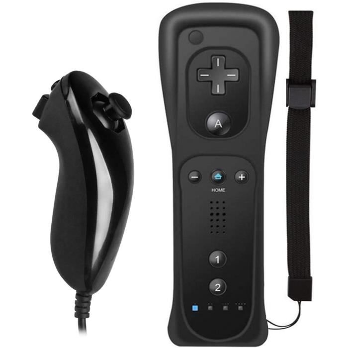 Beinhome Manette Wii avec Nunchuck et Remote Motion Plus noir, 2 en 1 avec  coque en silicone compatible avec Nintendo Wii et Wi470 - Cdiscount