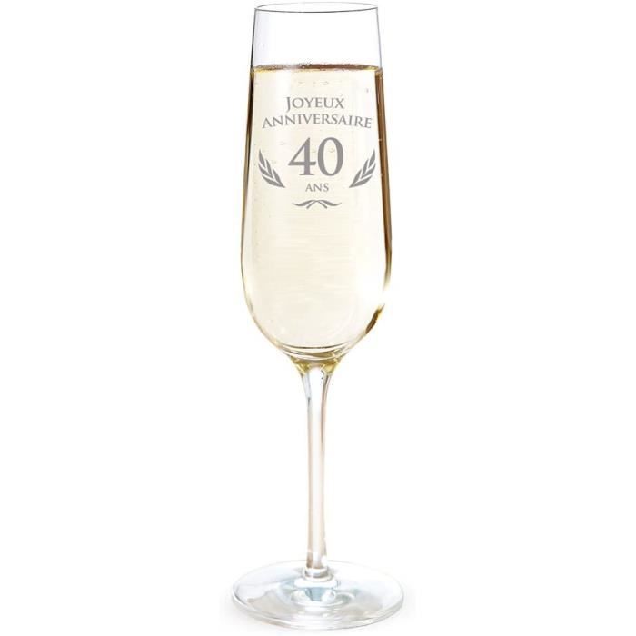 Amavel Flute De Champagne Avec Gravure Pour Les 40 Ans Cadeau D Anniversaire Pour Hommes Et Femmes Idee Cadeau Pour Fe 249 Cdiscount Maison