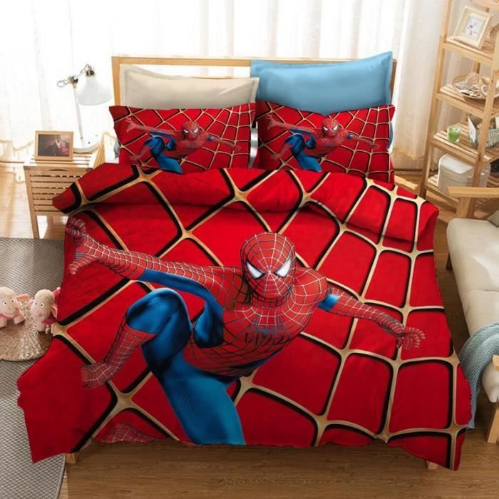 SCD-422 Parure de lit Spiderman 3D Disney pour enfants ensemble de literie à la mode housse de couette simple D Taille:240*220cm