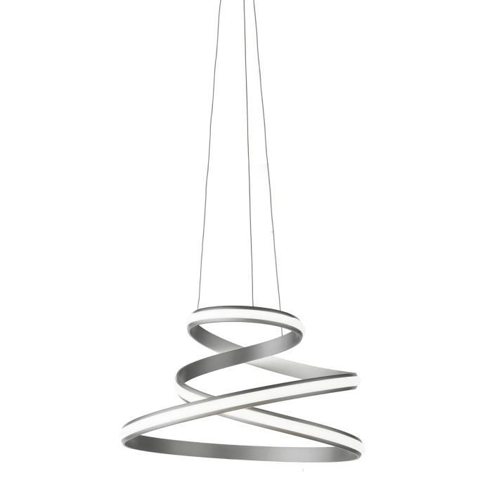 Lampe à suspension - VUELTA - Moderne - LED dimmable - Métal peint argent - Ø 57 cm