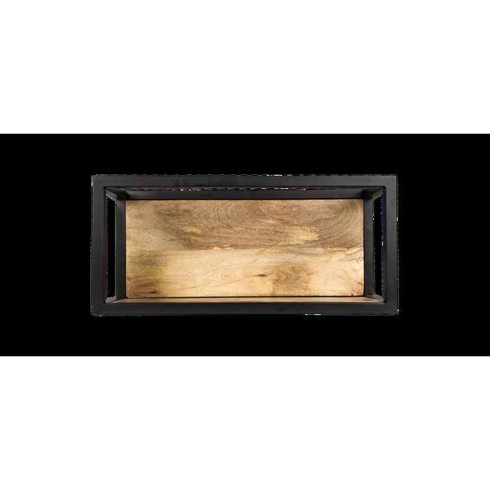 Etagere Murale Cubique Levels 55x25 Cm Bois De Manguier Fer