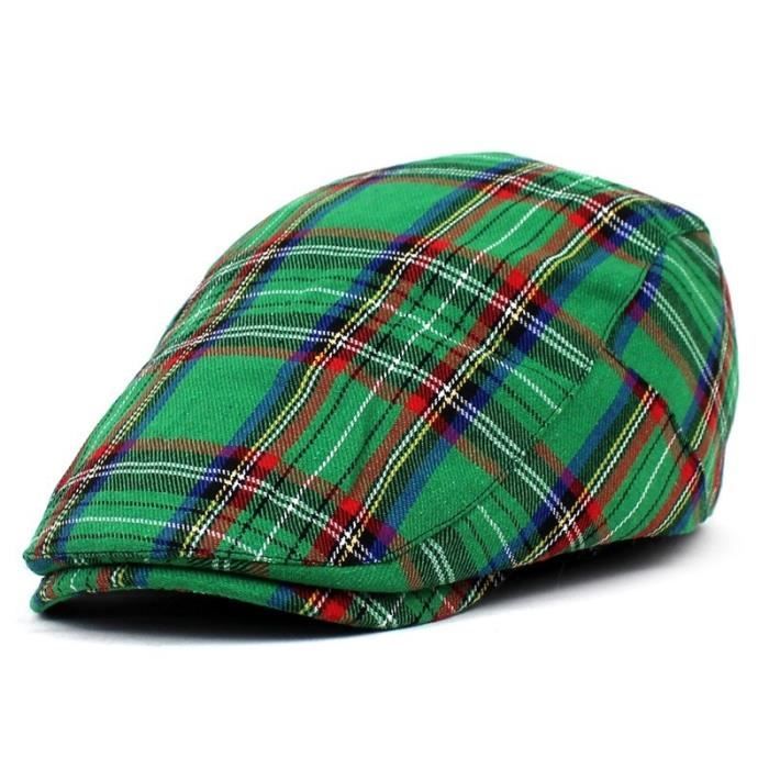 Béret Homme En Lin à Chevrons - Chapeau Plat Style Newsboy, Unisexe, Décontracté - Pour Toutes Saisons