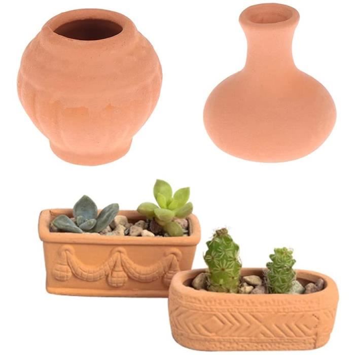 Clay pots de fleurs en céramique poterie JARDINIERE Mini succulentes Terre Cuite Jardin Décoration 