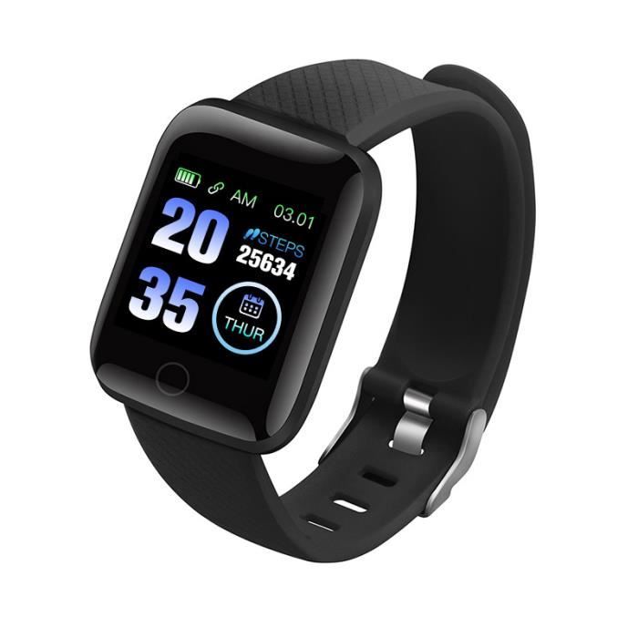 Montre connectée 116 Plus Bracelet connecté intelligent pour hommes femmesBluetooth pour Android IOS