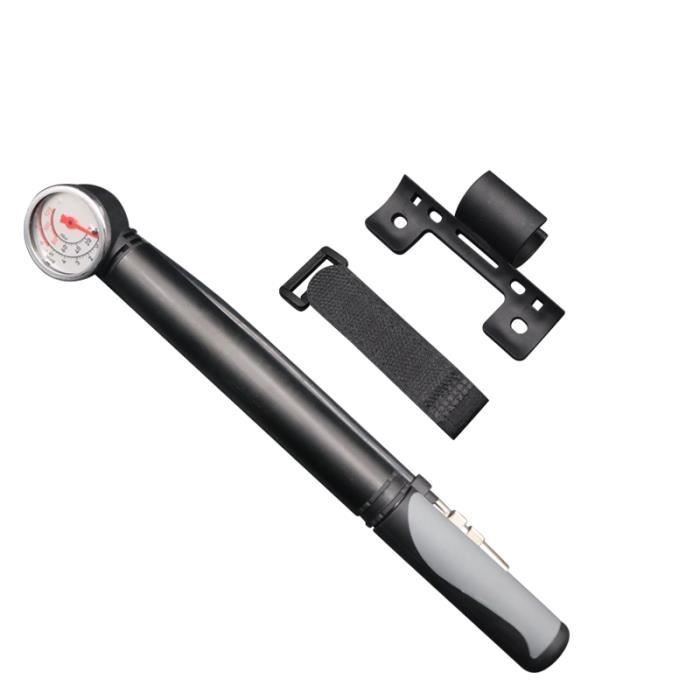 Pompe à Vélo BETO – Compatible Schrader Et Presta, Manomètre, 120 PSI, Corps Alu, Compacte 28,9 à 52 Cm