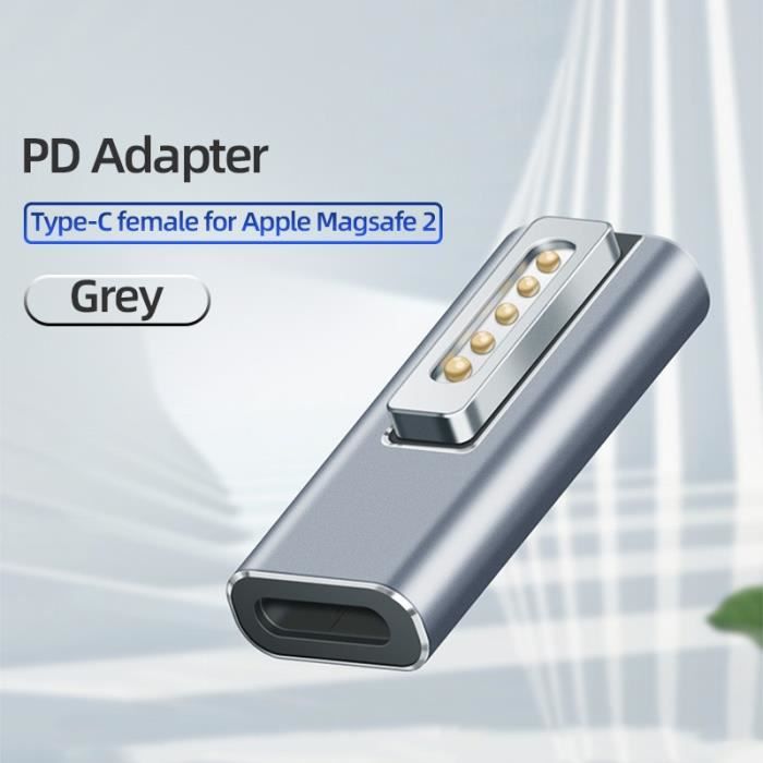 Accessoires Téléphone,adaptateur magnétique USB type c,adaptateur PD pour  Apple Magsafe 2 MacBook Pro,charge rapide - Type Grey - Cdiscount  Informatique