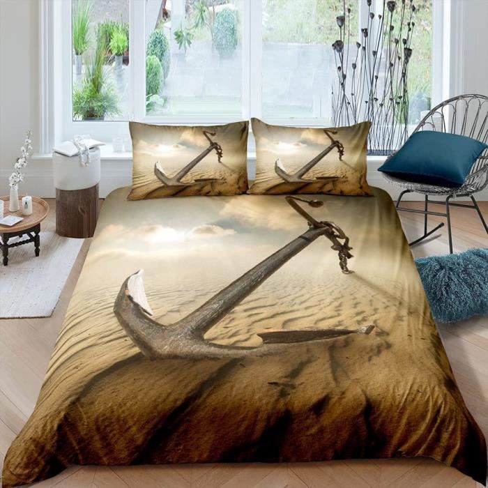 Housse de Couette 140x200 décoration ancre du désert Imprimée