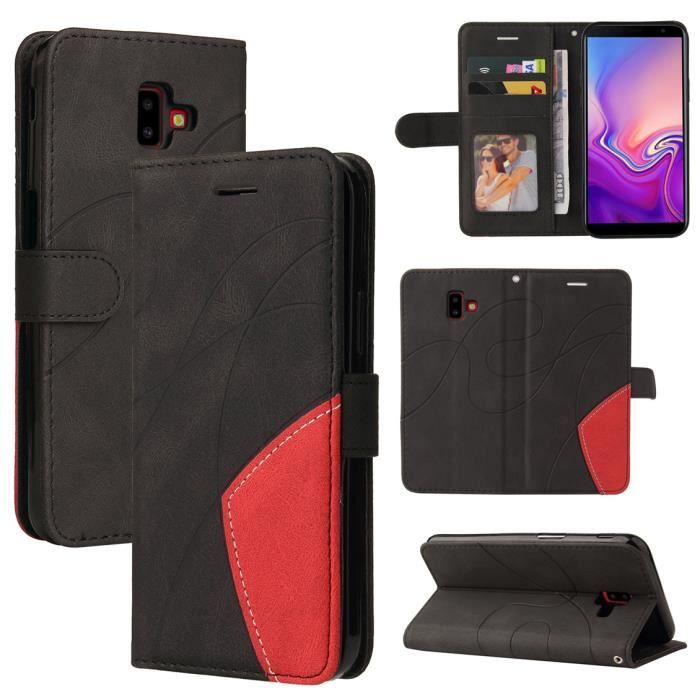 Xinyunew Cover Galaxy J6 Plus 2018 – Custodia Portafoglio Con Vetro Temperato, Slot Carte E Supporto – Grigio - 3