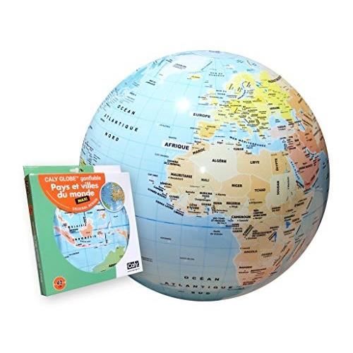 Globe Gonflable Caly Avec Jeux Road Trip Stick’N Quiz 30cm - Aventures, Quiz Et Défis Pour Enfants