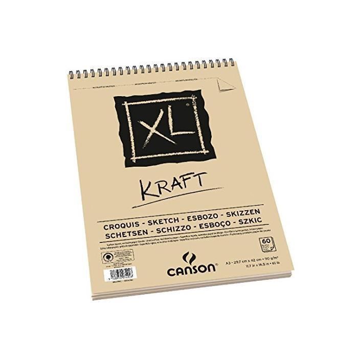 CANSON Album Spirale 60 feuilles XL® Kraft A3 - 90 g
