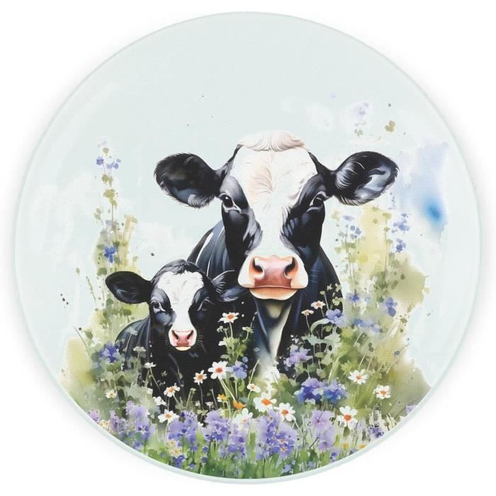 Planche à Découper Elégante Avec Impression Sur Verre 60x52 Aquarelle