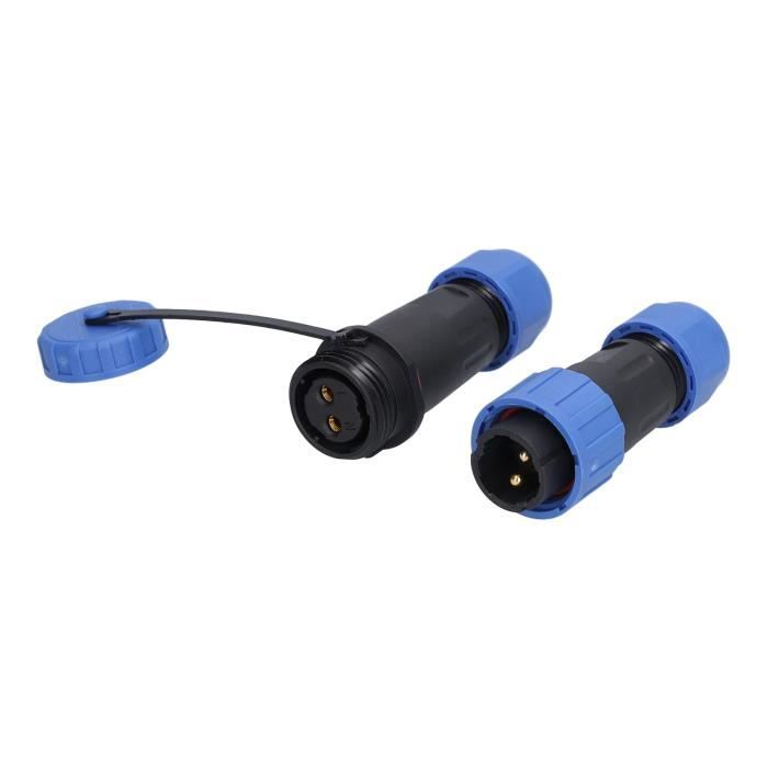 Connecteur Aviation SP13 2 Broches IP68 - Prise étanche Sans Soudure Pour éclairage Extérieur