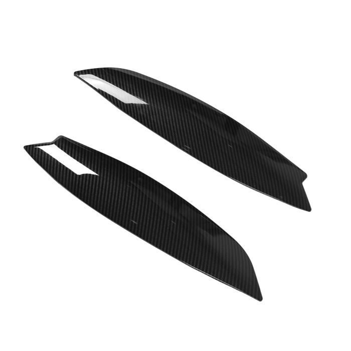 Lot De 2 Garnitures De Paupières De Phares En Fibre De Carbone Noir Brillant Pour Scirocco 2009-2017 - Protection & Style Élégant