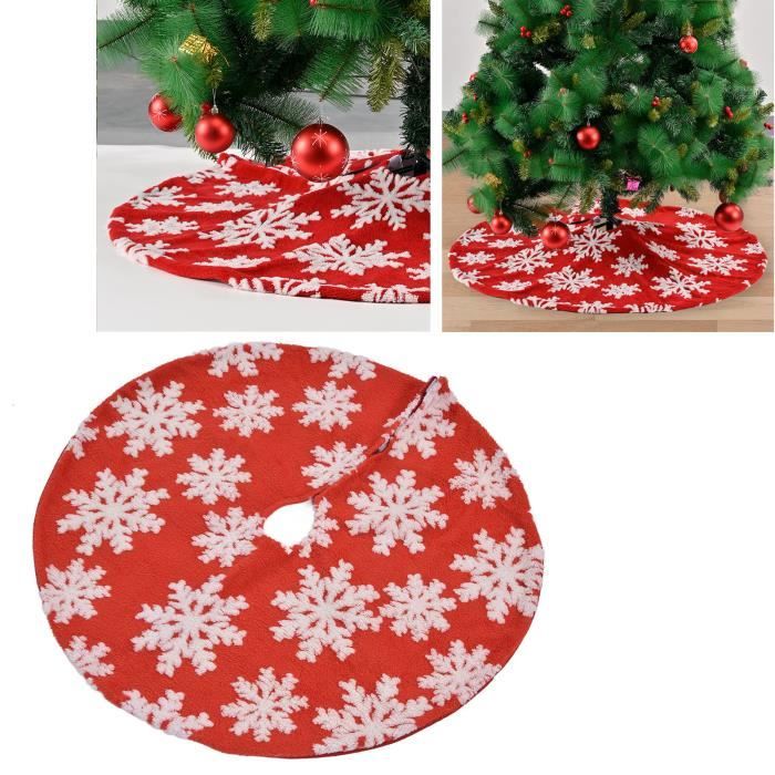 Chickwin Jupe De Sapin Noël 120 Cm – Flocon, Élan & Père Noël, Décoration Festive Chaleureuse