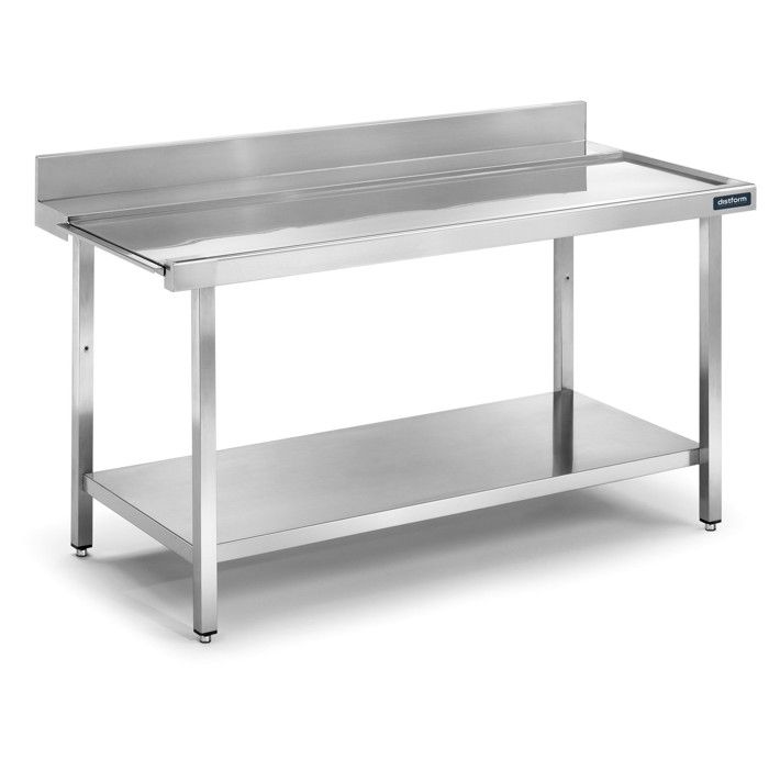 Table Entrée/Sortie en Inox Murale avec Étagère - Distform - l700- L1- P- h850- Acier Inoxydable