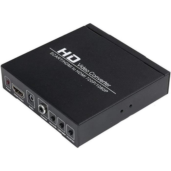 Dotopon® PAL/NTSC péritel + HDMI vers HDMI Convertisseur vidéo de 1080p 1080p avec sortie audio 3,5 mm et coaxial pour consoles de