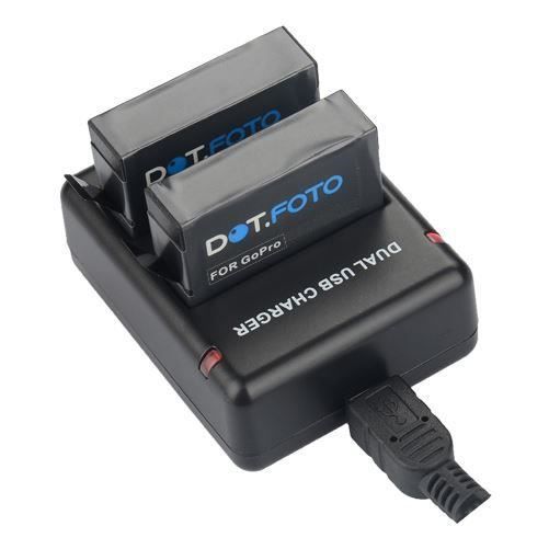 Dot.Foto AABAT-001 Batterie (2-Pack) et petit double USB chargeur kit pour  GoPro Hero 5, Hero 6 - Cdiscount Appareil Photo