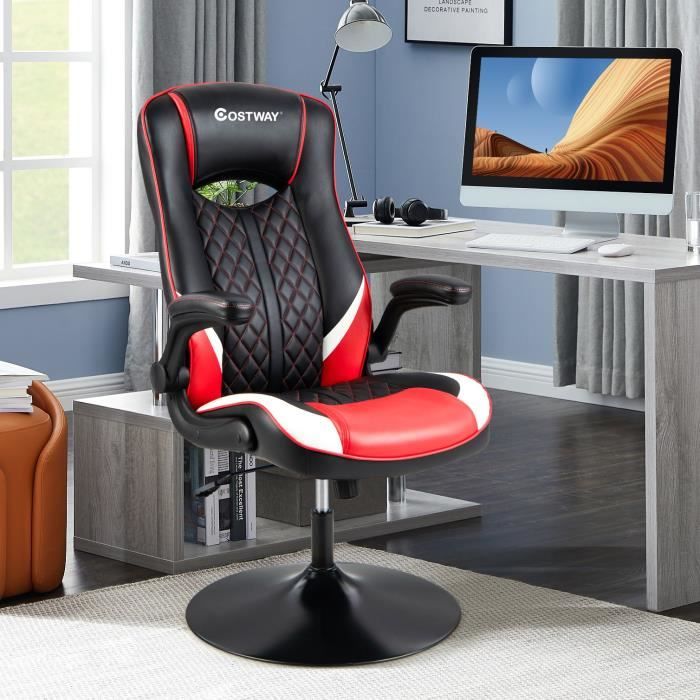 Chaise Gamer Bayt - Bureau Ergonomique Réglable - Dossier Et Hauteur Ajustables - Pivot 360° - Accoudoirs - Noir/Gris - 8