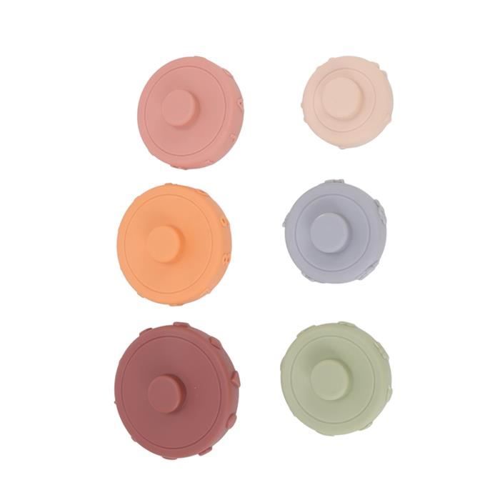 Jouet Empilable 7 Pièces Pour Bébé - Anneaux Colorés + Koala - Silicone Alimentaire - Montessori 6-18 Mois - Stimule Motricité Et Sens - 7