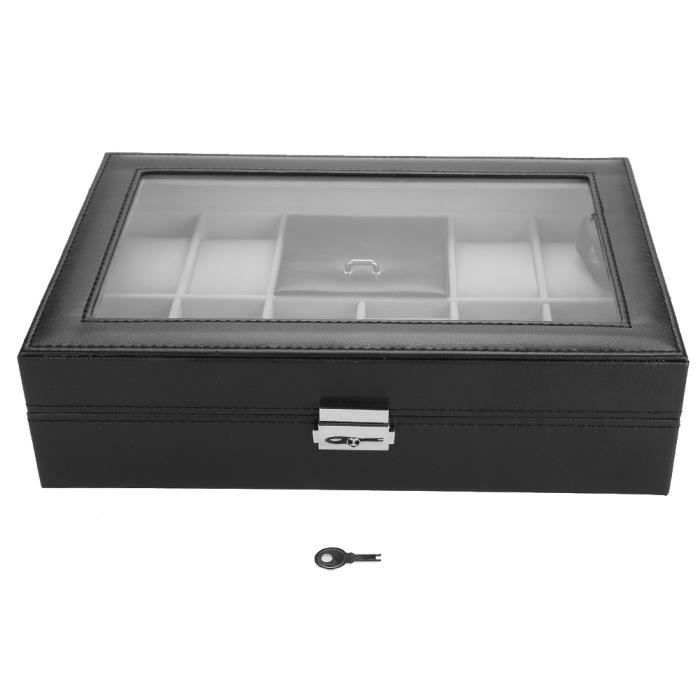 Boîte De Rangement Pour Montres En Cuir PU à 8 Compartiments Presentoir A Bijoux Support Organisateur 94972988