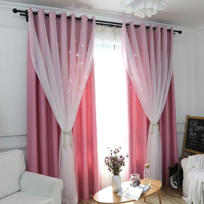Rideaux Occultants Thermiques 2 Panneaux - 110 X 215 Cm Chacun, Motif Fleurs Et étoiles, Brun, Avec œillets Pour Salon Et Chambre