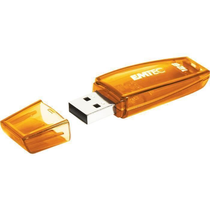 Emtec C410, 128 Go, 2.0, Connecteur USB Type-A, Casquette, Orange