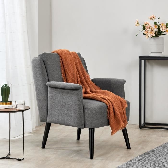 Fauteuil de salon Edling 83 x 73 x 75 cm gris noir Fauteuil de salon Edling 83 x 73 x 75 cm gris noir