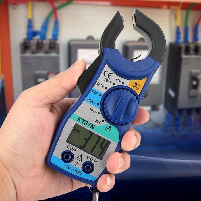 Multimètre Pince Numérique Portable - Mesure Tension, Courant, Résistance - Sécurité Renforcée - Pour électricien, Auto