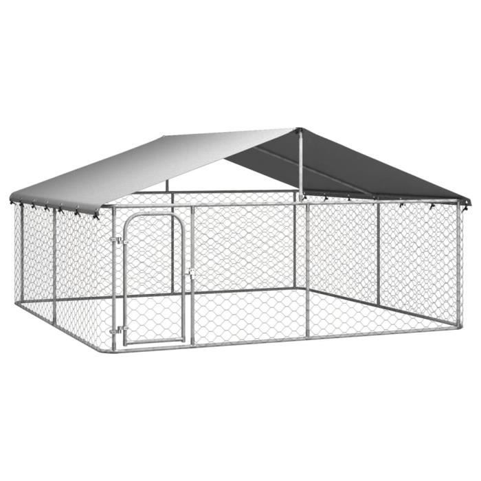 Comparer les prix de Chenil d'extérieur avec toit pour chiens 300x300x150 cm
