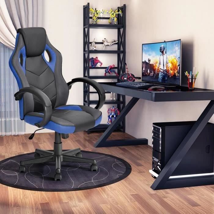 Homy Casa Fauteuil De Bureau Gamer Linton Blue Lp Inclinable