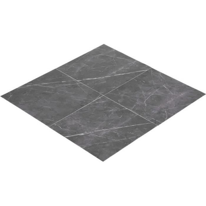 Lot De 30 Carreaux Vinyle Autocollant Noir - Revêtement De Sol Imperméable - 30x30 Cm - Neuf